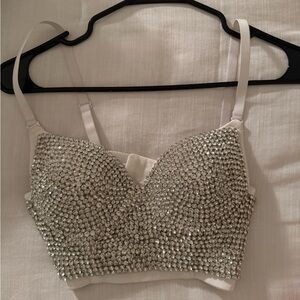Sparkling Rhinestone Embellished Bralette